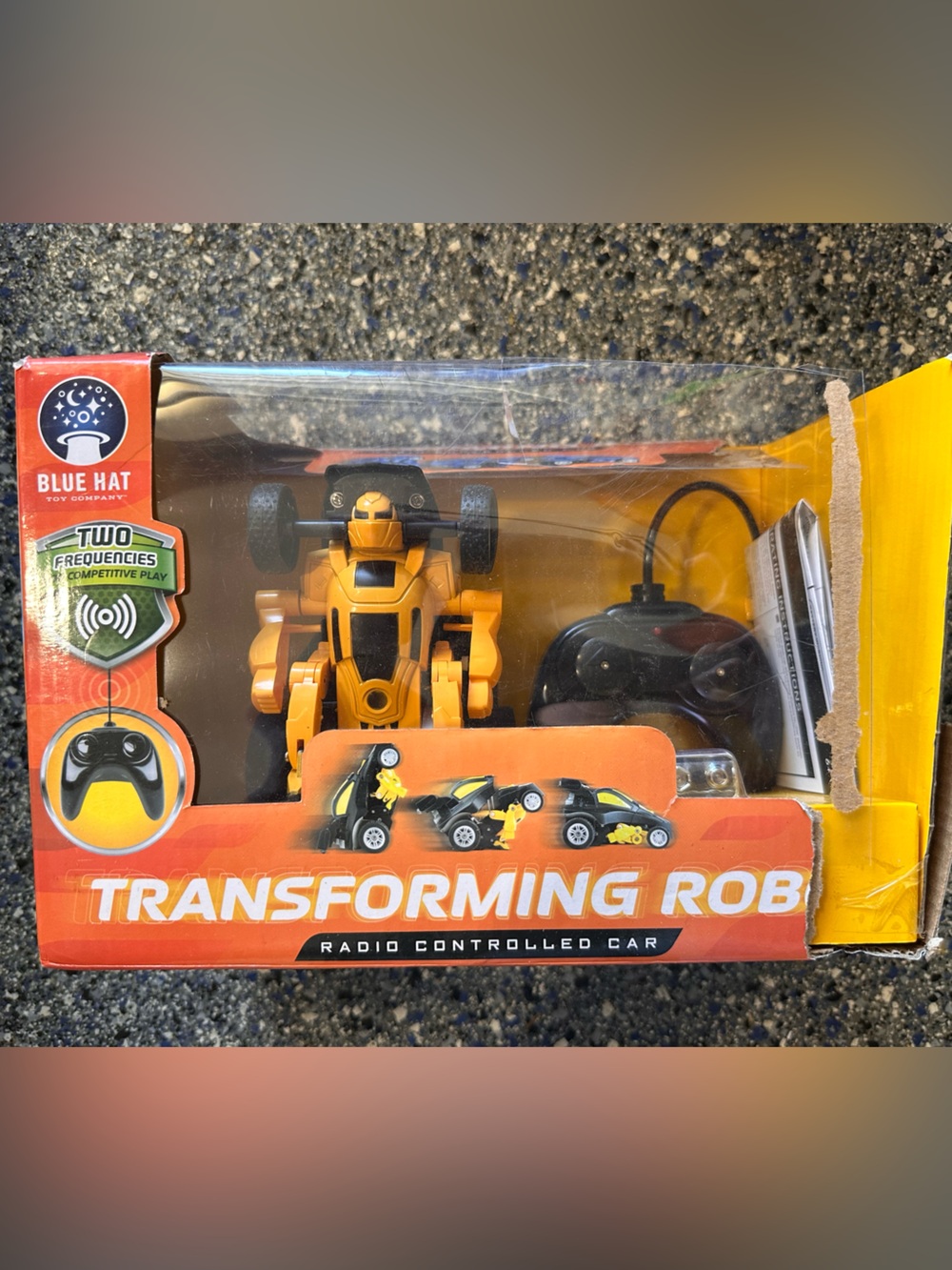 Yellow Transforming Robot RC Car - Remote Control Kids Toy